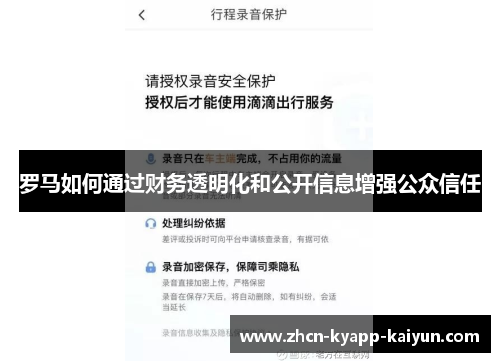 罗马如何通过财务透明化和公开信息增强公众信任
